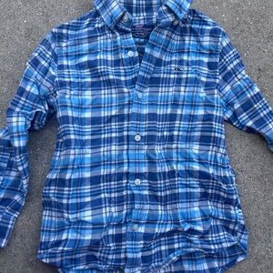 Vineyard Vines Kids Navy and Light Blue Checkered Shirt